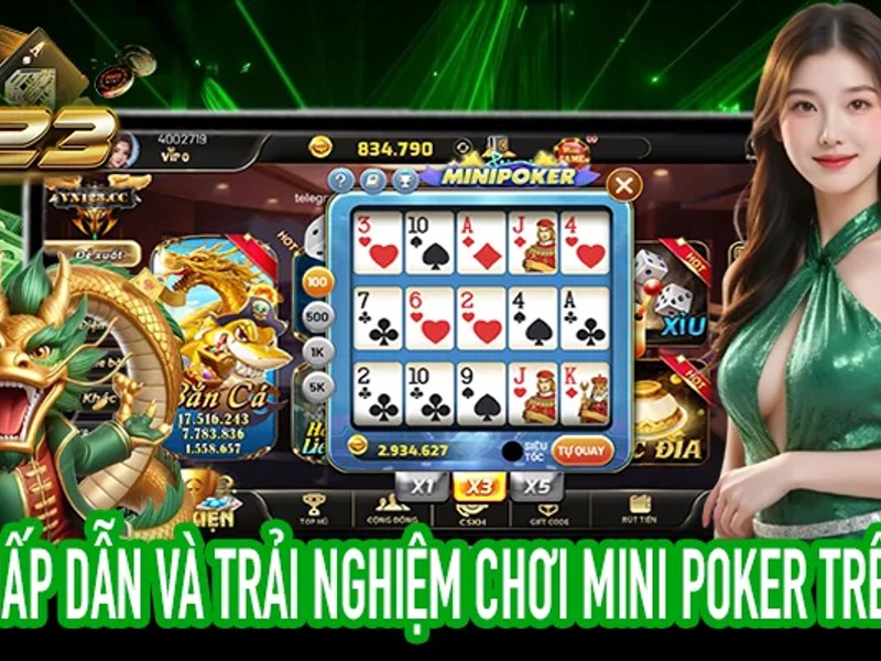 Trò chơi bài Poker okvip với chip và quân bài